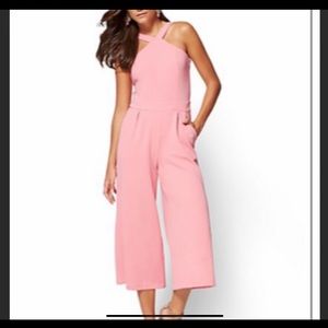New York and Conpany pink cropped jumpsuit